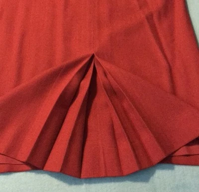 Christian Dior Rare Vintage Wool Pleated Red 1964 Midi Pencil StyleSkirt Size 8 - Image 1 of 4