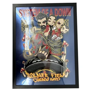 SOLD OUT System of a Down FRAMED 18x24 Foil Chicago Soldier Field Poster Night 1 - Picture 1 of 8