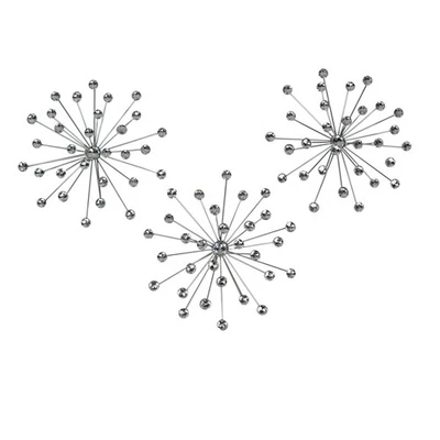 3 银星爆珠宝金属装饰墙艺术悬挂水钻水晶 — 第 1/4 张图片