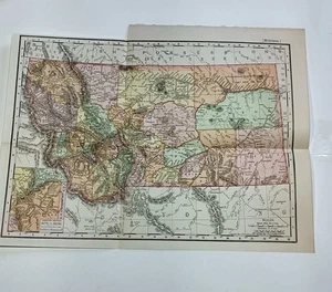 Mapa antiguo Montana 1903 desplegable detallado ferrocarriles ríos ciudades original - Imagen 1 de 4