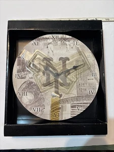 NEW YORK METS Wanduhr NY Baseball Geschenk Mann Höhle Dekor rund Sepia - Bild 1 von 6