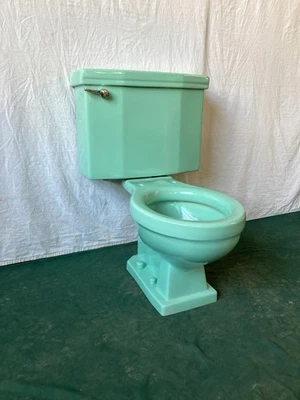 Vtg Mid Century Jadeite Ming Green Ceramic Toilet Round Bowl Standard 381-25E - Image 1 of 4