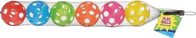 Paquete de 6 pelotas de béisbol de plástico Amscan, 2 5/8", multicolor Foto 1 de 1