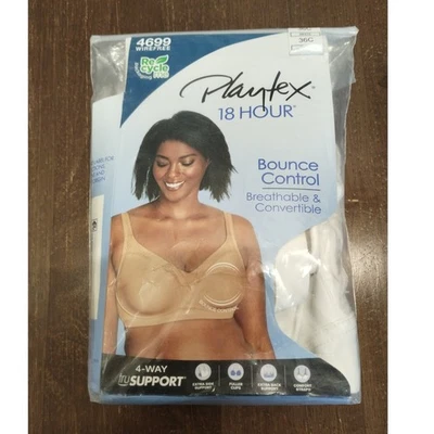 Sujetador Playtex NUEVO (Bolsa Abierta) Talla 36C Blanco Control de Rebote 18 Horas Sin Alambres 4699 Foto 1 de 4