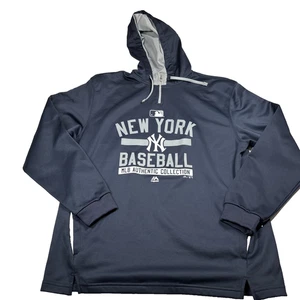 New York Yankees Majestic Blue Hoodie Sweatshirt Men’s XL - Picture 1 of 21