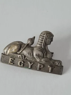 Cap Badge Silver tone Sphinx Egypt Pin - Image 1 of 2