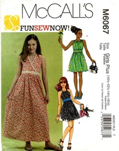 Vestido McCall's M6067 Niñas Plus Patrón de Costura Talla 10-1/2 - 16-1/2 - Imagen 1 de 2