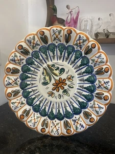 Hand-Painted Spanish Faience Plate Cerámicas Enrique Crespo Folk Floral Design - Picture 1 of 11