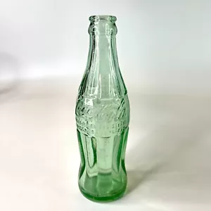 Coca-Cola Coke - 1958 Louisville KY - Green Glass Hobbleskirt Bottle 6.5 oz - Picture 1 of 8