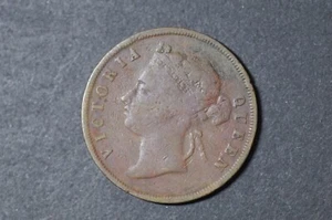 Straits Settlements (QV) 1885 1 cent Bronze Coin ( Wt : 9.24 g ) C752 - Picture 1 of 9