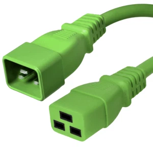Cavo di alimentazione IEC 320 C20 / C19 - verde 1 piedi, 20 A/250 V 12 AWG - scatola di ferro # IBX-1504 - Foto 1 di 1