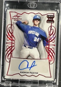2021 Leaf Trinity Andrew Painter RC AUTO Red Foil /50 Phillies BA-AP1 - Picture 1 of 2
