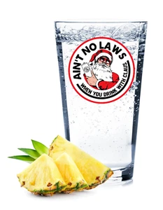 Drinking (No Laws Drinking With Claus) - 16oz Pint Glass Pub Barware Seltzer - Picture 1 of 2