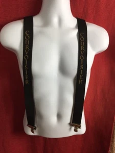 Courvoisier Black Suspenders With Silver Hardware - Picture 1 of 9