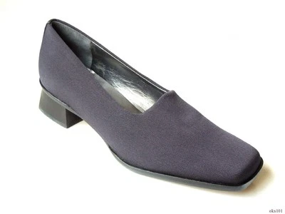 PREVATA Azul Marino Tela Elástica Cuero Mocasín Zapatos Planos Italia Nuevo $345  Foto 1 de 3