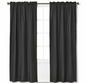 Eclipse Blackout Curtain 1 Panel Rod Pocket Black 42" x 84" - Picture 1 of 4