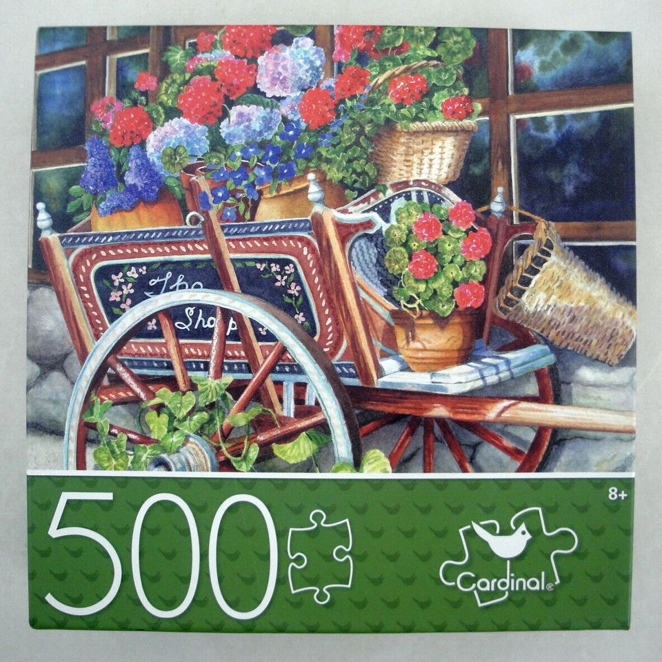 Cardinal Jigsaw Puzzle “Peddlin’ Posies” By Mary Irwin 500 Pc 18” ” Unopened