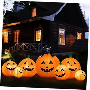 8 FT Halloween Inflatables Outdoor Decorations Pumpkin, Animated Witch's Cat - Picture 1 of 7