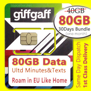 UK Travel Data SIM card 80GB internet for 1month, EU holidays/Vans/Wifi hotspot…
