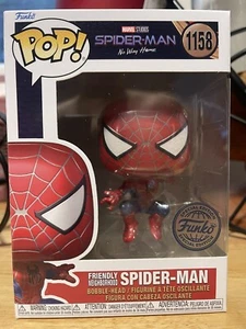 Funko Pop! No Way Home Friendly Neighborhood Spider-Man #1158 Metallic Hot Topic - Picture 1 of 6