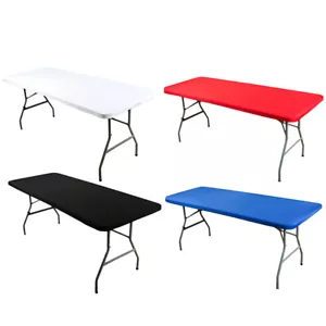 Stretch Spandex Rectangular Fitted Table Cloth Cover Wedding Party Decorations - Picture 1 of 50
