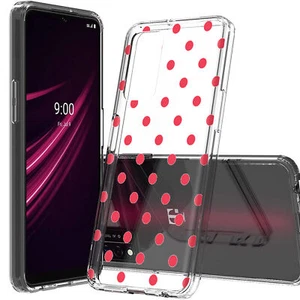 Slim Case for TCL/ T-Mobile REVVL V PLUS V+ 5G, Pink Polkadot Clear Print, USA - Picture 1 of 7