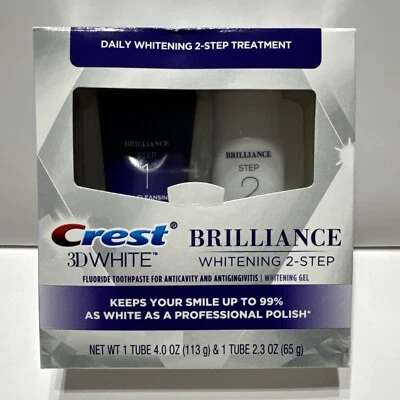 Crest 3D White Brilliance 2 Step Kit, Deep Clean Toothpaste (4oz) White Exp02/25 - Image 1 of 4