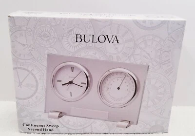 Bulova Mineral Glass Table Clock B2880 Camberley-Continuous Sweep Second Hand - Image 1 of 4