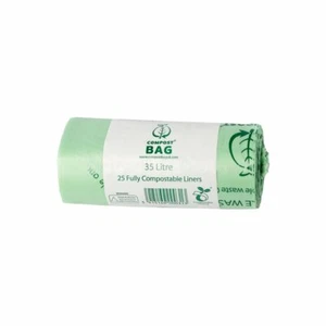 35 Litre x 25 CompostBag Compostable Food Waste Caddy Liner Bin Bags (35L) - Picture 1 of 1