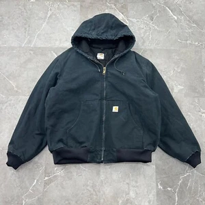 VINTAGE CARHARTT J140 BLK MENS LARGE MADE IN USA Y2K BLACK FULL ZIP WORKWEAR - Imagen 1 de 10