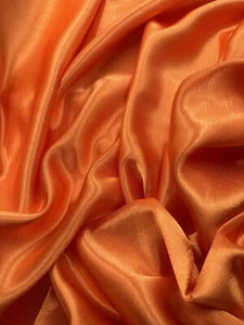 1 mtr shiny orange crepe back satin fabric,bridal,deco,dress..58”wide(147cm) - Picture 1 of 8