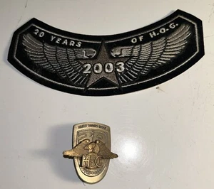 2003 Harley-Davidson Owners H.O.G. 20 YEARS Vest Rocker HOG Patch And Pin - Picture 1 of 9