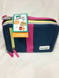 Fit & Fresh Bento Lunch Set Expandable Bag BPA Free Leak Resistant Ice Packs - Picture 1 of 6