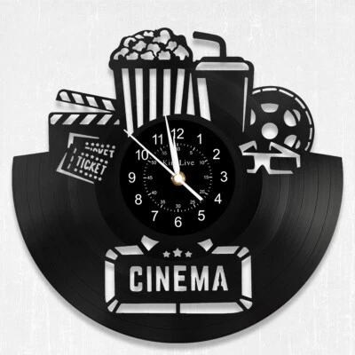 Reloj de pared de películas palomitas de maíz con tema de cine de 12 pulgadas decoración del hogar Foto 1 de 4