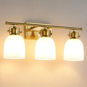 KAISITE Gold Bathroom Light Fixture Over Mirror 3-Light Bathroom Vanity Light... - Picture 1 of 8