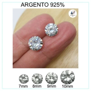 Orecchini brillantino da uomo in argento 925 zircone punto luce lobo 7-8-9-10mm - Bild 1 von 11