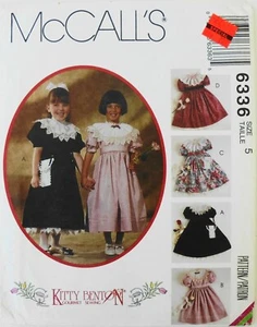 McCalls 6336 Girls Dress Detachable Collar Petticoat Bag Sewing Pattern Sz 5 - Picture 1 of 1