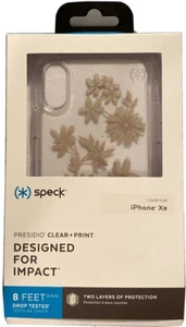 Speck Presidio CLEAR+PRINT CASE for iPhone XR -Fairytale Floral Peach Gold/Clear - Picture 1 of 3