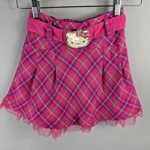 Sanrio Hello Kitty Pink Tulle Plaid School Skort Skirt Shorts Girls Size Small - Picture 1 of 8