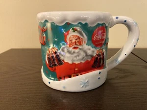 Coke Christmas Mug Large Santa Claus Coka Cola Houston Harvest 2004 Coffee Cup - Picture 1 of 9