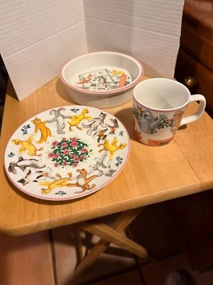 Tiffany Playground 3-Piece China Set Bowl Cup & Plate for Baby Toddler or Child - Image 1 of 4