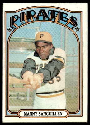 1972 Topps Card Baseball Manny Sanguillen Pittsburgh Pirates #60 EX+ - Image 1 of 2