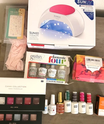 Kit de gel usado | Lámpara LED SUN UV | Gelish | DND Polish | YN Protein Bond Foto 1 de 4