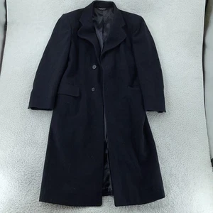 Christian Dior Coat Mens 48 Black Monsieur Sport Long Made USA *MISSING BUTTON* - Picture 1 of 9