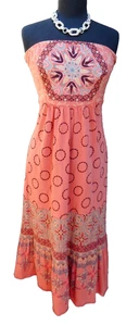 $139 LANGUAGE Anthropoligie Ruffle Hippie Cottagecore Indie Boho Tube Dress  L - Picture 1 of 4