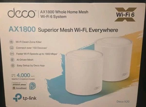 TP-Link Deco X20 AX1800 Whole Home AI Driven Mesh Wi-Fi 6 System 2 Pack Whte NEW - Picture 1 of 15