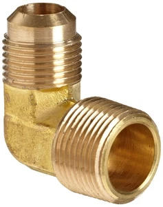 - 54049-0608 Brass Tube Fitting, 90 Degree Elbow, 3/8" Flare x 1/2" Male Pipe... - Picture 1 of 2