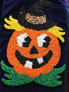 LG HALLOWEEN KÜRBIS JACK O LATERNE DEKORATION geschmolzen Kunststoff Popcorn 23" RAR - Bild 1 von 3