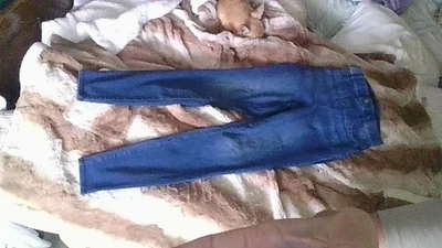 Time and Tru Size XS (0-2) Blue Stretch Pants Elastic W Faux Front Poc 24x27.5 - Image 1 of 4