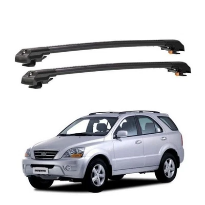 Roof Racks for Kia Sorento BL SUV 2002–2009 Lockable Cross Bars 2 pcs Black Foto 1 de 4